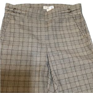 89th + Madison Woman Brown Multi Plaid Pull Up Work Pant, Size M - #333‎
